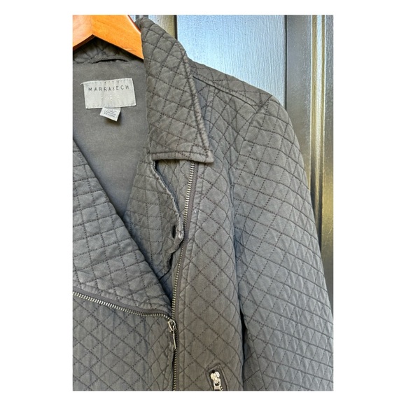 NWOT Anthropologie Marrakech Quilted Moto Jacket in Washed Black  Size Small - Picture 7 of 13